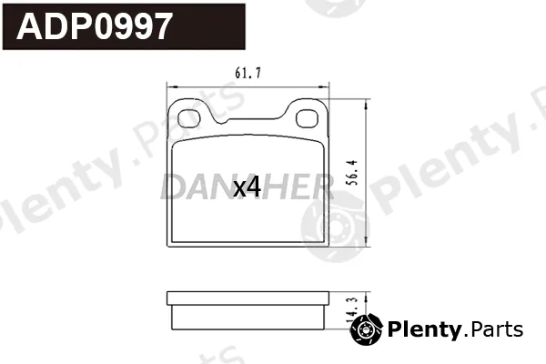 Danaher ADP0997 — Brake Pad Set, disc brake