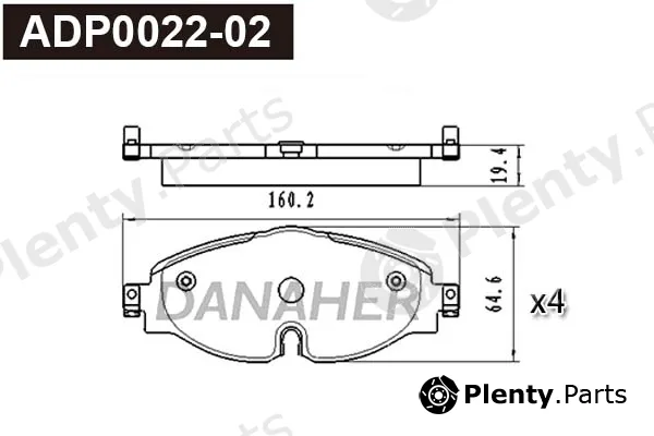 Danaher ADP0022-02 — Brake Pad Set, disc brake