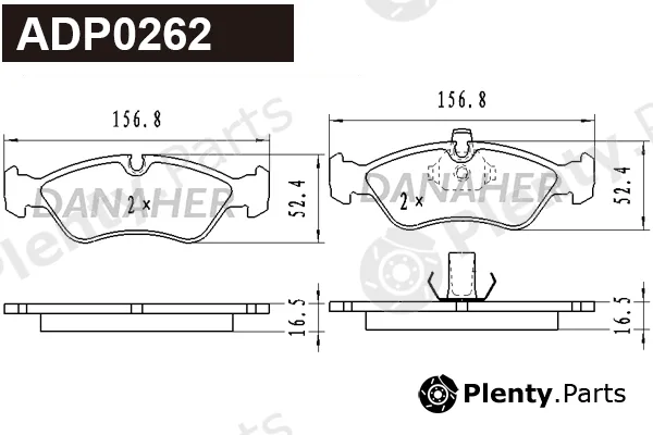 Danaher ADP0262 — Brake Pad Set, disc brake