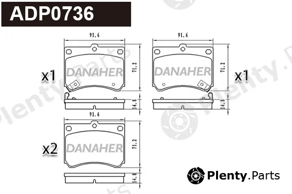 Danaher ADP0736 — Brake Pad Set, disc brake