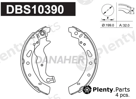 Danaher DBS10390 — Brake Shoe Set