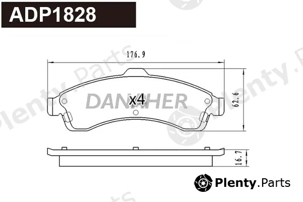 Danaher ADP1828 — Brake Pad Set, disc brake