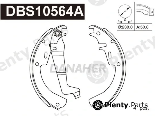 Danaher DBS10564A — Brake Shoe Set