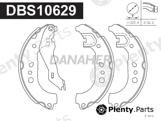 Danaher DBS10629 — Brake Shoe Set