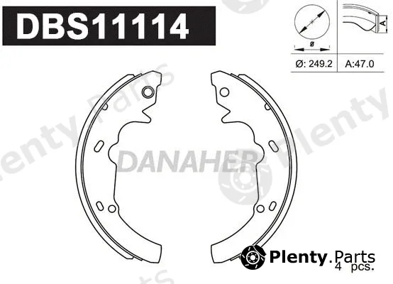 Danaher DBS11114 — Brake Shoe Set