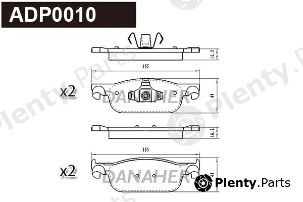 Danaher ADP0010 — Brake Pad Set, disc brake