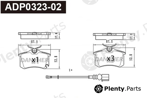 Danaher ADP0323-02 — Brake Pad Set, disc brake