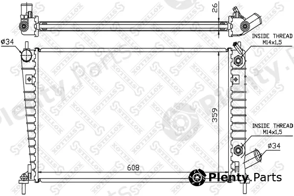 Stellox 10-26659-SX — Radiator, engine cooling