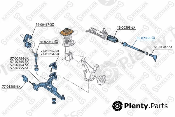 Stellox 55-02356-SX — Inner Tie Rod