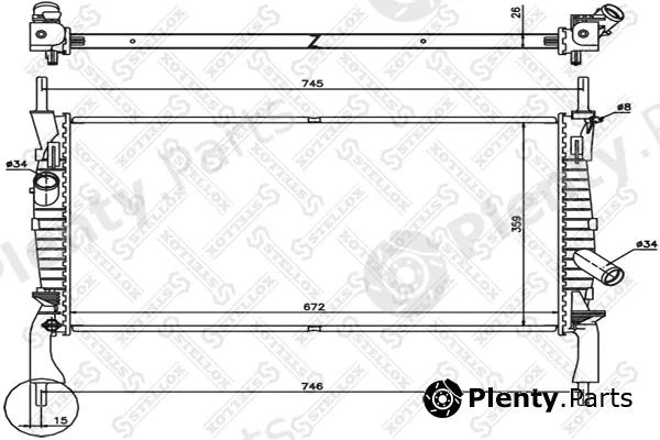 Stellox 10-26751-SX — Radiator, engine cooling
