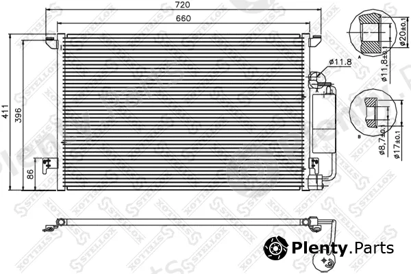 Stellox 10-45554-SX — Condenser, air conditioning