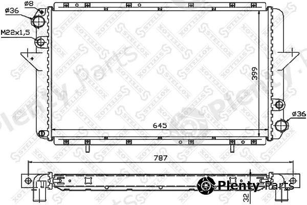 Stellox 10-25239-SX — Radiator, engine cooling