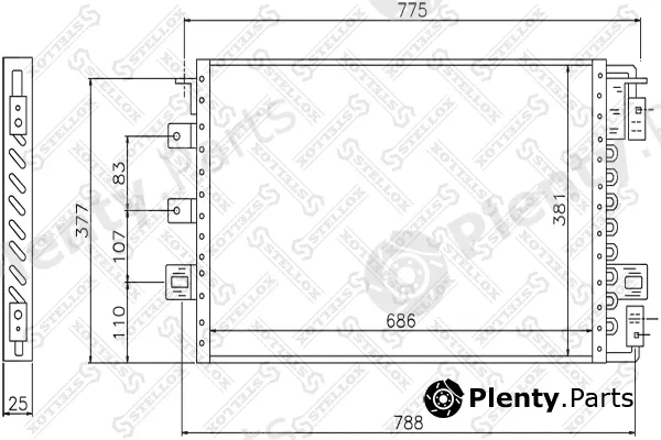 Stellox 10-45082-SX — Condenser, air conditioning