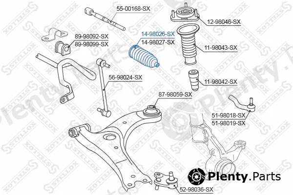 Stellox 14-98026-SX — Bellow, steering