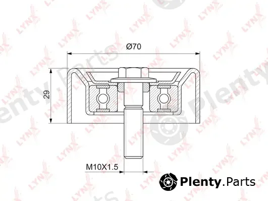 LYNXauto PB-7207 — Deflection/Guide Pulley, V-ribbed belt