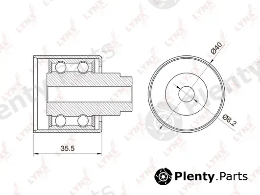 LYNXauto PB-3001 — Deflection/Guide Pulley, timing belt