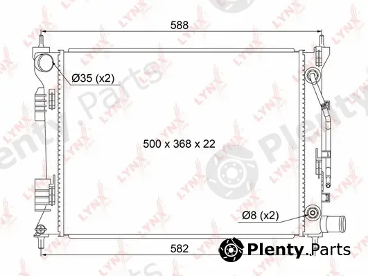 LYNXauto RB-1049 — Radiator, engine cooling