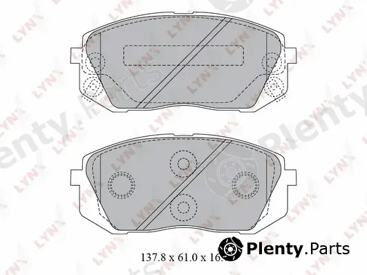 LYNXauto BD-3621 — Brake Pad Set, disc brake