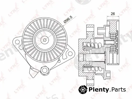 LYNXauto PT-3017 — Belt Tensioner, V-ribbed belt