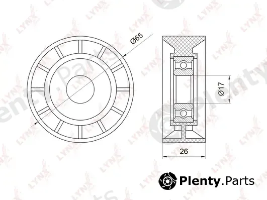 LYNXauto PB-7002 — Deflection/Guide Pulley, V-ribbed belt