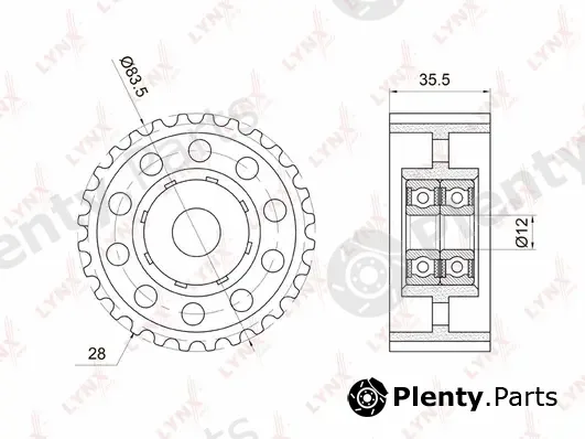 LYNXauto PB-3038 — Deflection/Guide Pulley, timing belt