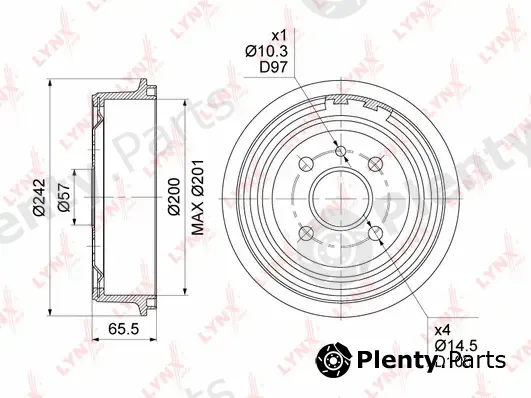 LYNXauto BM-1015 — Brake Drum