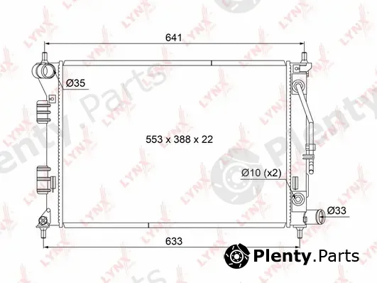 LYNXauto RB-1057 — Radiator, engine cooling