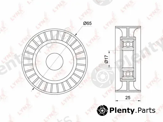 LYNXauto PB-5343 — Tensioner Pulley, V-ribbed belt