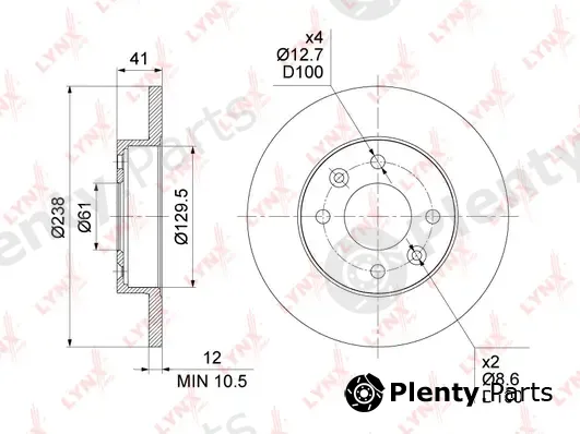 LYNXauto BN-1417 — Brake Disc