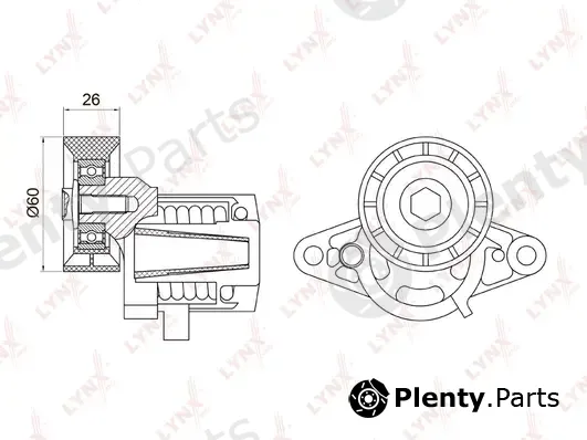 LYNXauto PT-3037 — Belt Tensioner, V-ribbed belt