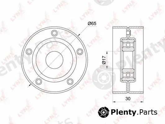 LYNXauto PB-5222 — Tensioner Pulley, V-ribbed belt