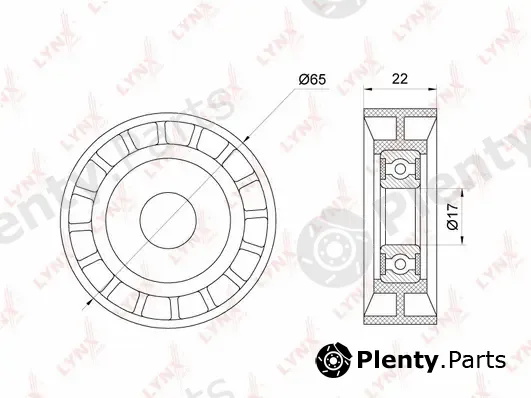 LYNXauto PB-7142 — Deflection/Guide Pulley, V-ribbed belt