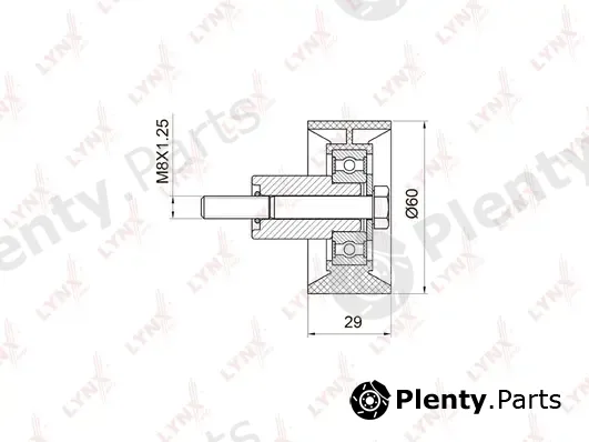 LYNXauto PB-3008 — Deflection/Guide Pulley, timing belt