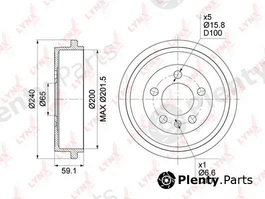 LYNXauto BM-1008 — Brake Drum