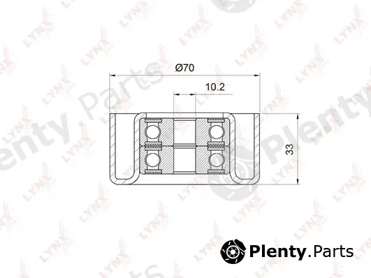 LYNXauto PB-7033 — Deflection/Guide Pulley, V-ribbed belt