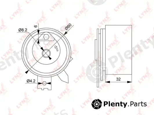 LYNXauto PB-1191 — Tensioner Pulley, timing belt
