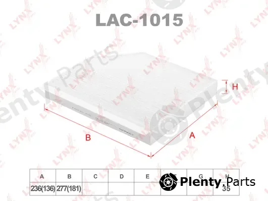LYNXauto LAC-1015 — Filter, cabin air