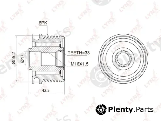 LYNXauto PA-1009 — Alternator Freewheel Clutch