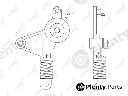 LYNXauto PT-3045 — Belt Tensioner, V-ribbed belt