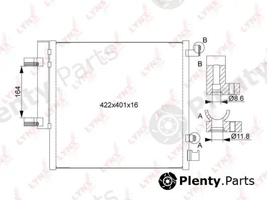 LYNXauto RC-0034 — Condenser, air conditioning