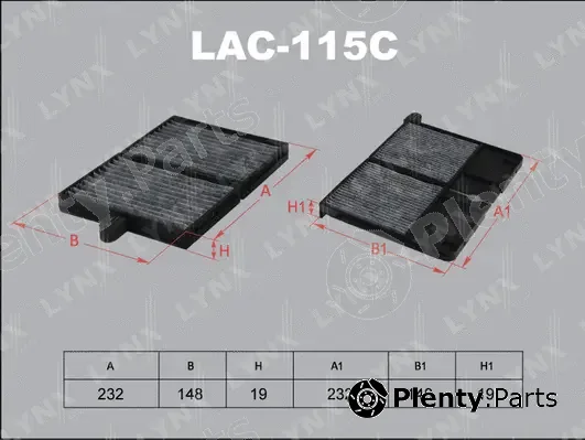 LYNXauto LAC-115C — Filter, cabin air