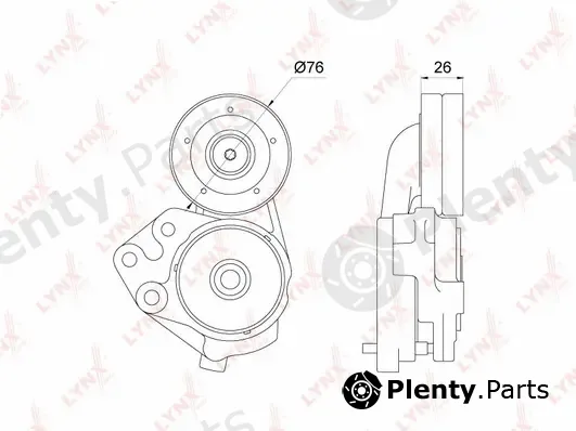 LYNXauto PT-3236 — Belt Tensioner, V-ribbed belt
