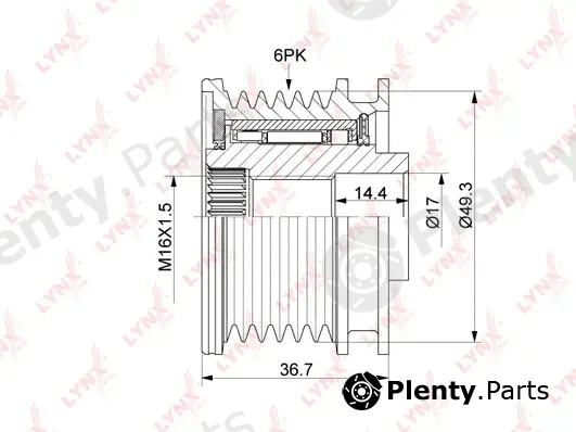 LYNXauto PA-1125 — Alternator Freewheel Clutch