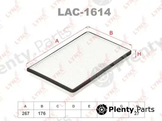 LYNXauto LAC-1614 — Filter, cabin air
