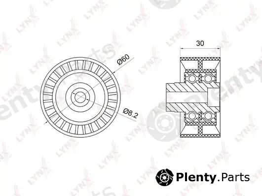 LYNXauto PB-3007 — Deflection/Guide Pulley, timing belt