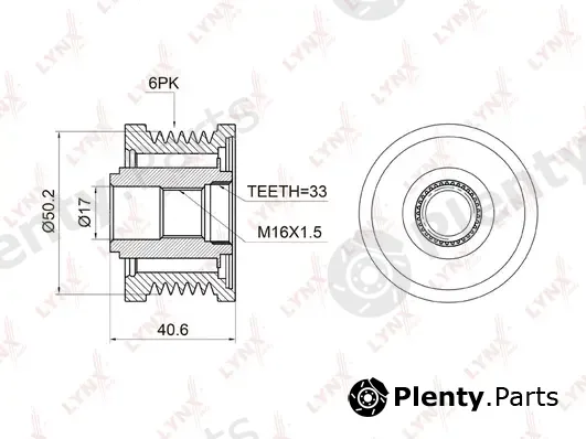LYNXauto PA-1007 — Alternator Freewheel Clutch