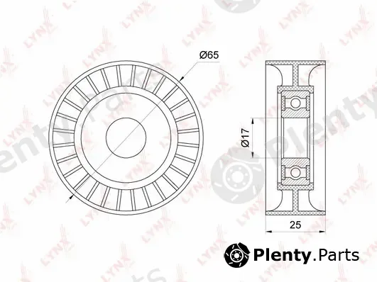 LYNXauto PB-5203 — Tensioner Pulley, V-ribbed belt