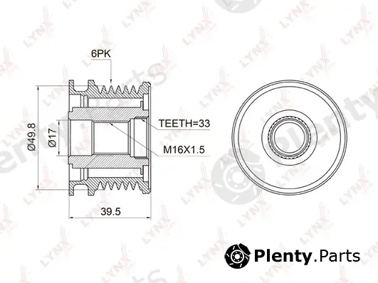 LYNXauto PA-1005 — Alternator Freewheel Clutch