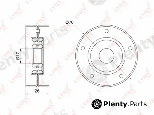 LYNXauto PB-5336 — Tensioner Pulley, V-ribbed belt