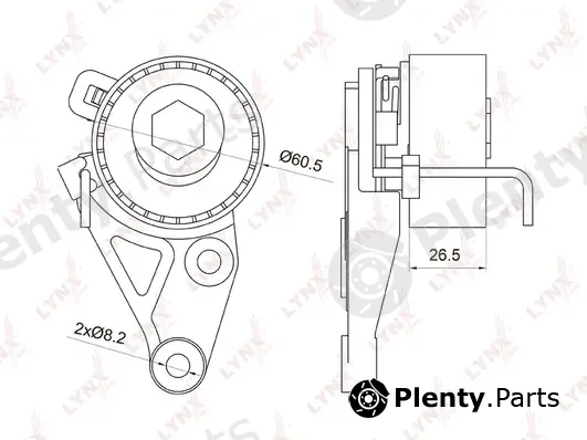 LYNXauto PB-1075 — Tensioner Pulley, timing belt
